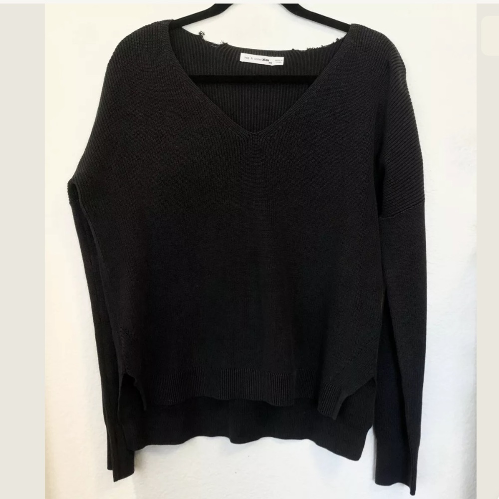 Rag & Bone Womens Taylor Washed V-neck Sweater-Med